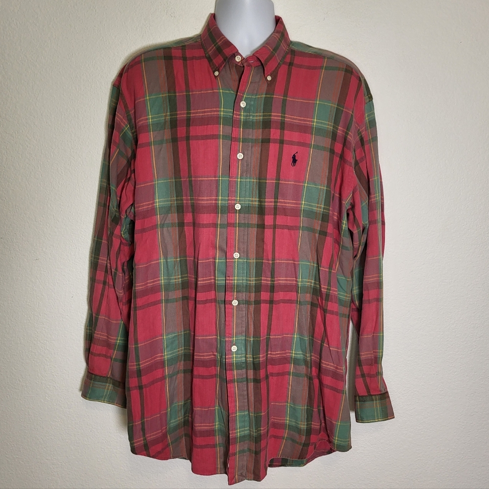 Vintage Polo by Ralph Lauren Big Shirt Plaid Shirt size Medium